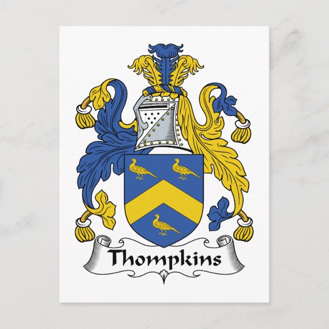 Thompkins Family Crest Postcard (Front)