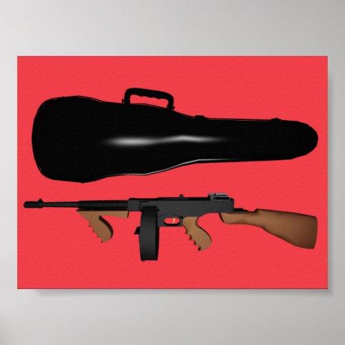 Thompson 45 Caliber Sub Machine Gun Tommy Gun Poster