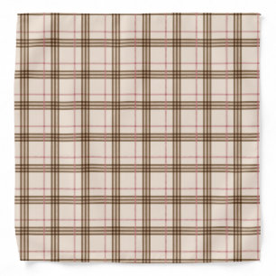 Thompson beige brown red plaid Scottish tartan Bandana
