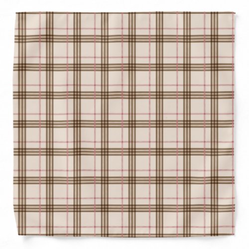 Thompson beige brown red plaid Scottish tartan Bandana