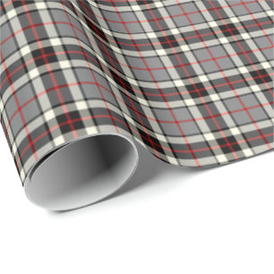 Thompson Clan Gray Formal Dress Tartan Wrapping Paper