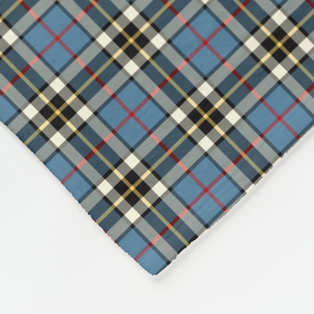 Thompson Clan Light Blue and Black Dress Tartan Fleece Blanket (Corner)