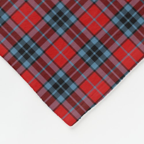 Thompson Clan Red and Light Blue Tartan Fleece Blanket