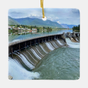 Thompson Falls Dam Ceramic Ornament