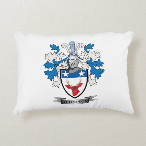 Thompson Family Crest Coat of Arms Accent Pillow