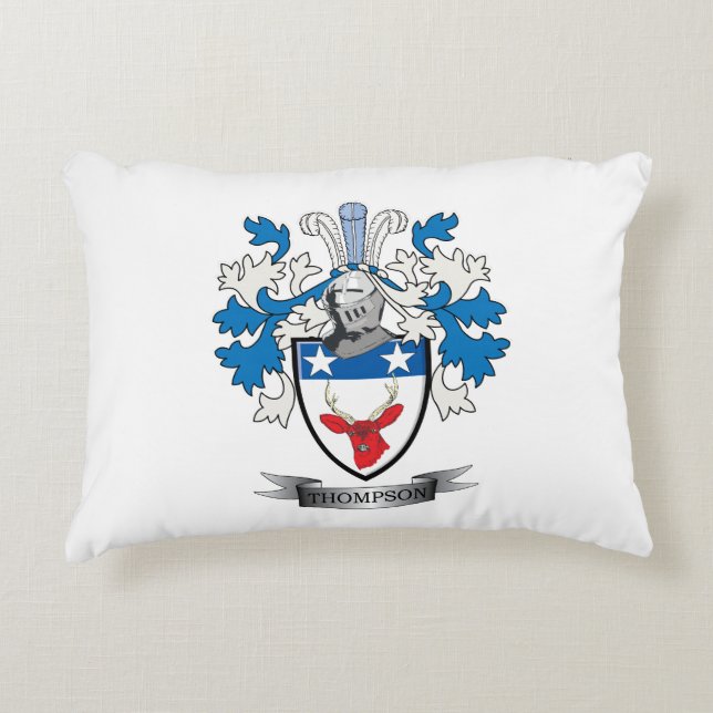 Thompson Family Crest Coat of Arms Accent Pillow (Front)