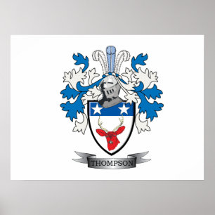 Thompson Family Crest Coat of Arms Poster