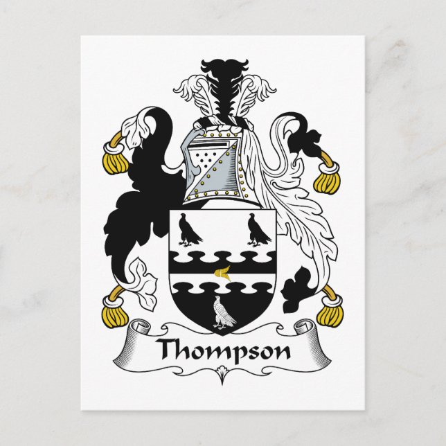 Thompson Family Crest Postcard (Front)