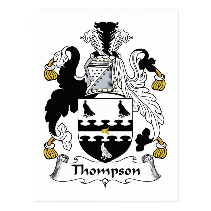 Thompson Family Crest Postcards