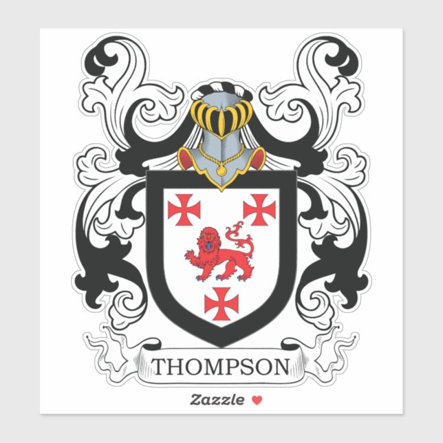 Thompson Family Crest Sticker (Sheet)