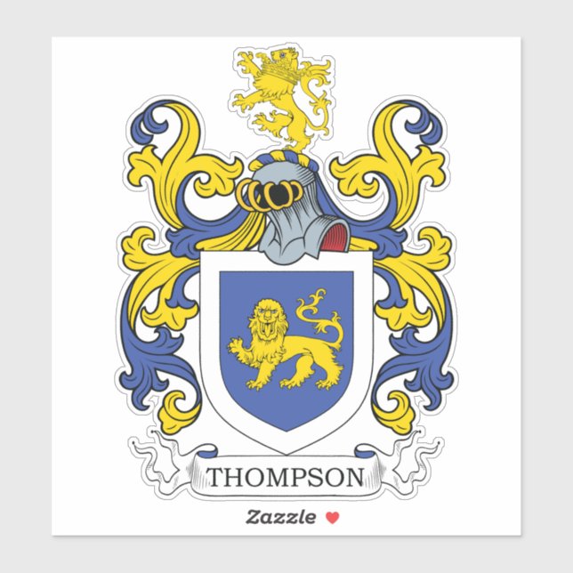 Thompson Family Crest Sticker (Sheet)