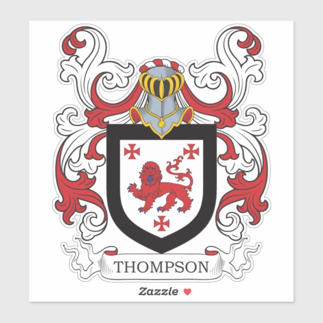 Thompson Family Crest Sticker (Sheet)