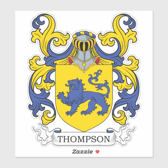 Thompson Family Crest Sticker (Sheet)