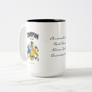 Thompson Family Crest, Translation & Meaning Two-Tone Coffee Mug