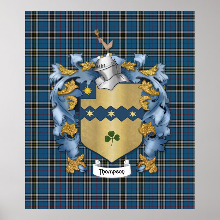 Thompson Family (Irish) Coat of Arms Poster