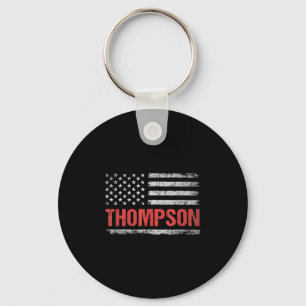 Thompson Name American Flag - Thompson Last Name  Keychain