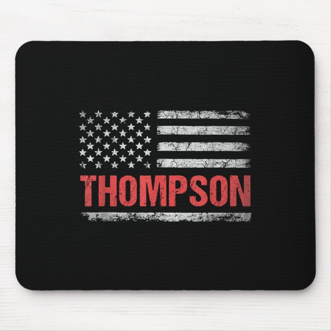 Thompson Name American Flag - Thompson Last Name  Mouse Pad (Front)
