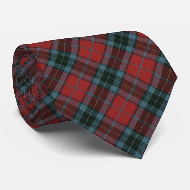 Thompson Red Modern Original Scottish Tartan Neck Tie (Rolled)