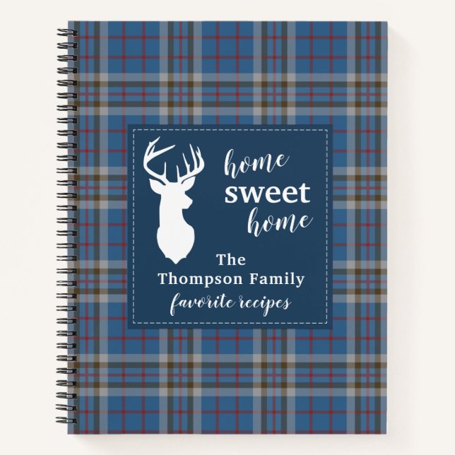 Thompson Tartan Personalized Plaid Family Recipe Notebook (Front)