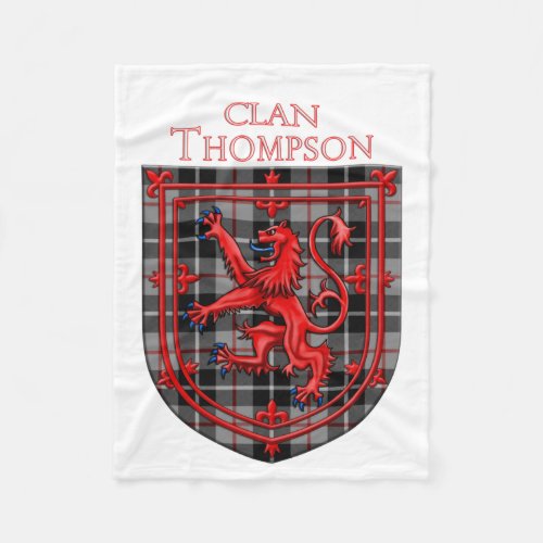 Thompson Tartan Scottish Plaid Lion Rampant Fleece Blanket