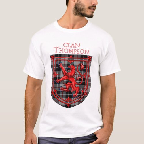 Thompson Tartan Scottish Plaid Lion Rampant T_Shirt