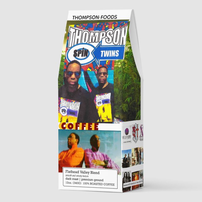 THOMPSON TWINS.Coffee, 12oz Bag, Dark Roast, Flath Roasted Coffee (Front)