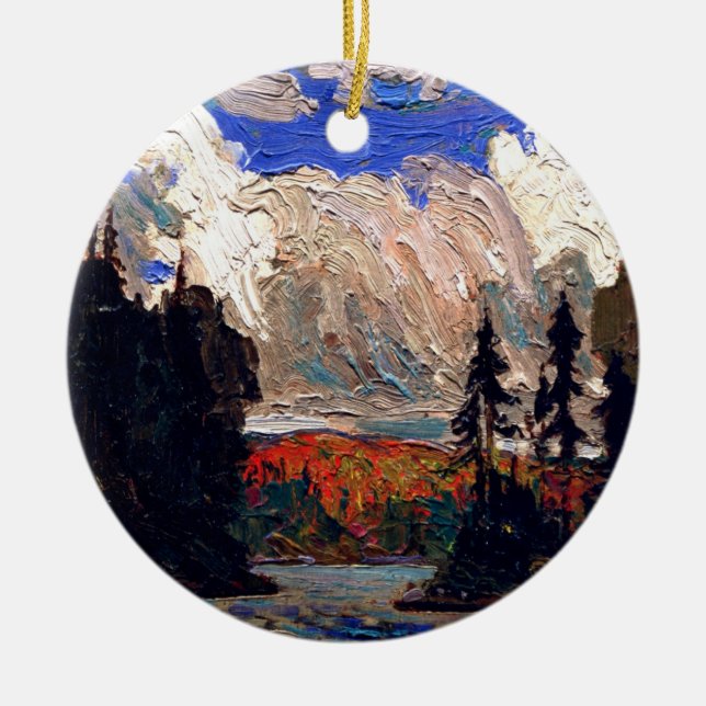 Thomson - Black Spruce in Autumn Ceramic Ornament (Front)