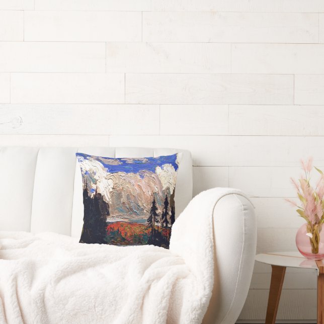 Thomson - Black Spruce in Autumn Throw Pillow (Couch)