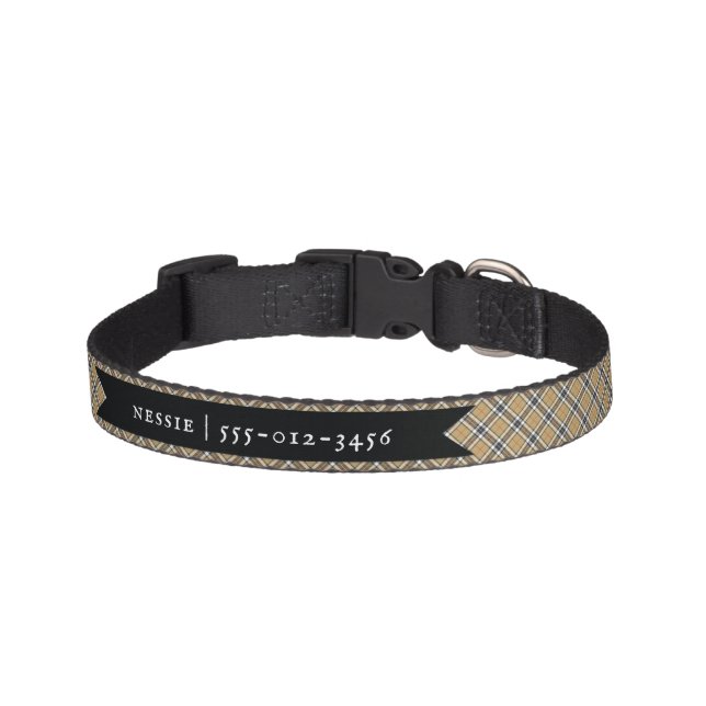 Thomson Camel Highland Clan Pet Strap Collar (Front)
