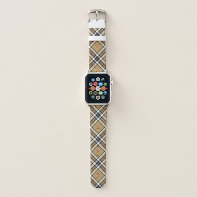 Thomson Camel Tartan Plaid Pattern Family Fashion Apple Watch Band (Front)