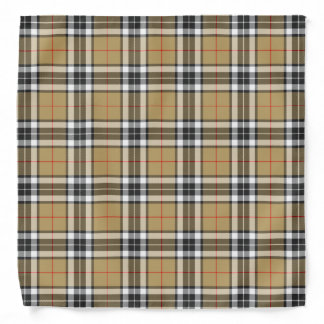 Thomson Camel Tartan Plaid Pattern Family Fashion Bandana