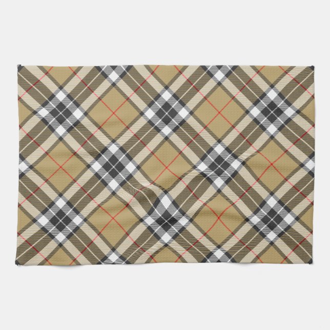 Thomson Camel Tartan Plaid Pattern Family Fashion Kitchen Towel (Horizontal)
