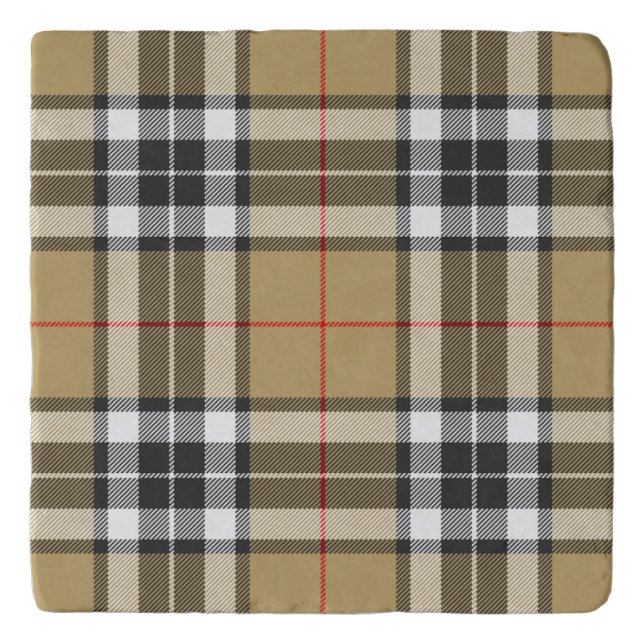 Thomson Camel Tartan Plaid Pattern Family Fashion Trivet (Front)