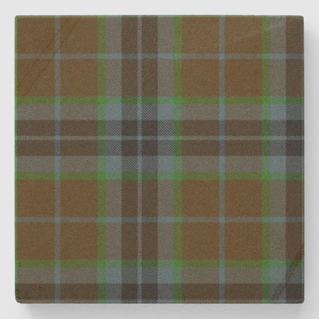 Thomson Clan Tartan Plaid Stone Coaster (Front)