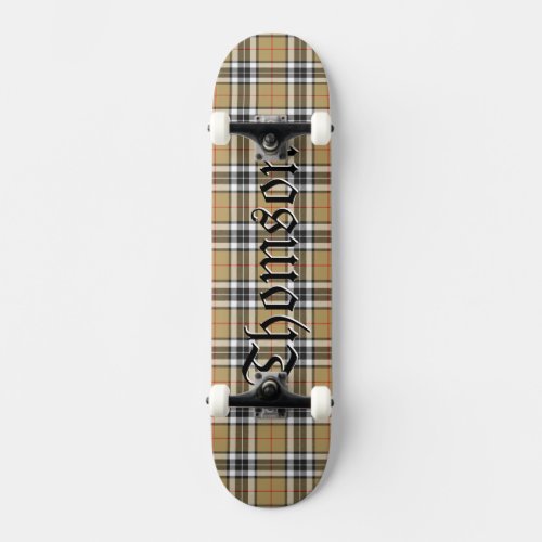 Thomson Clan Tartan Scottish Plaid Pattern Skateboard