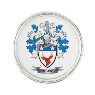 Thomson Family Crest Coat of Arms Pin