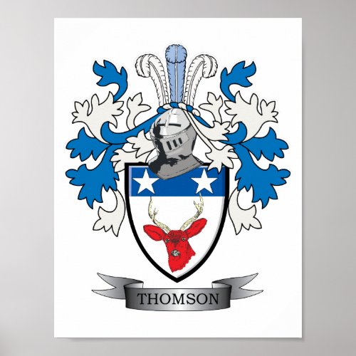 Thomson Family Crest Coat of Arms Poster