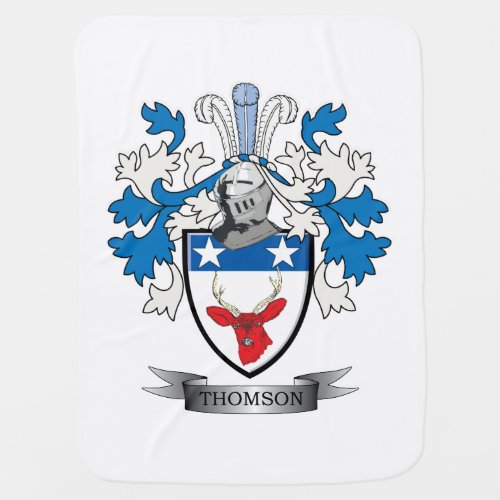 Thomson Family Crest Coat of Arms Swaddle Blanket