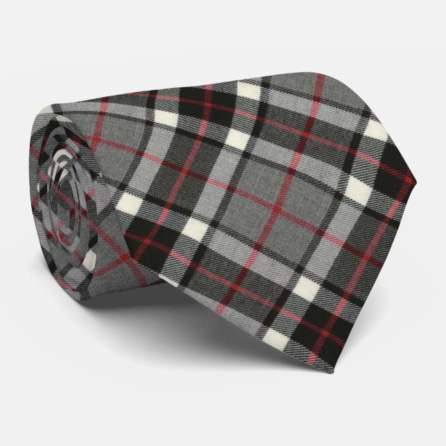 Thomson Grey Modern Original Scottish Tartan Neck Tie (Rolled)