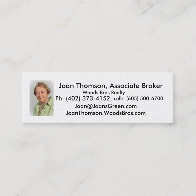 Thomson.Joan, Joan Thomson, Associate Broker, W... Mini Business Card (Front)