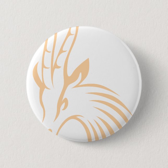 Thomson's Gazelle in Swish Drawing Style Button (Front)