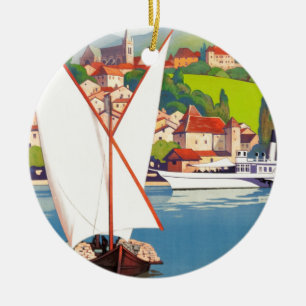 Thonon Les Bains French Travel Europe Ceramic Ornament