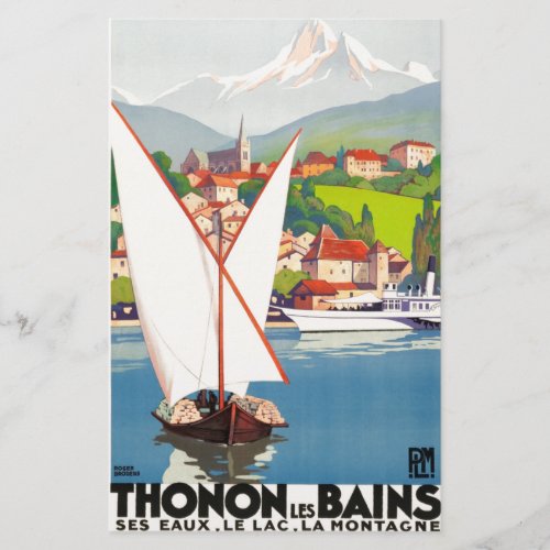 Thonon Les Bains French Travel Europe Stationery