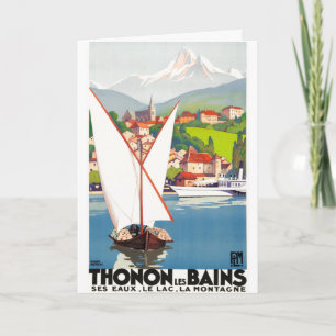 Thonon Les Bains French Travel Europe Vintage Card