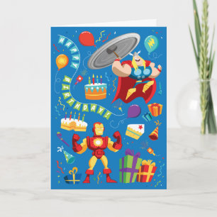 Thor and Iron Man Birthday Celebration Card