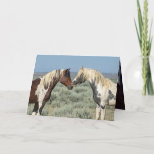 Thor and Tahlequah Wild Horse Greeting Card
