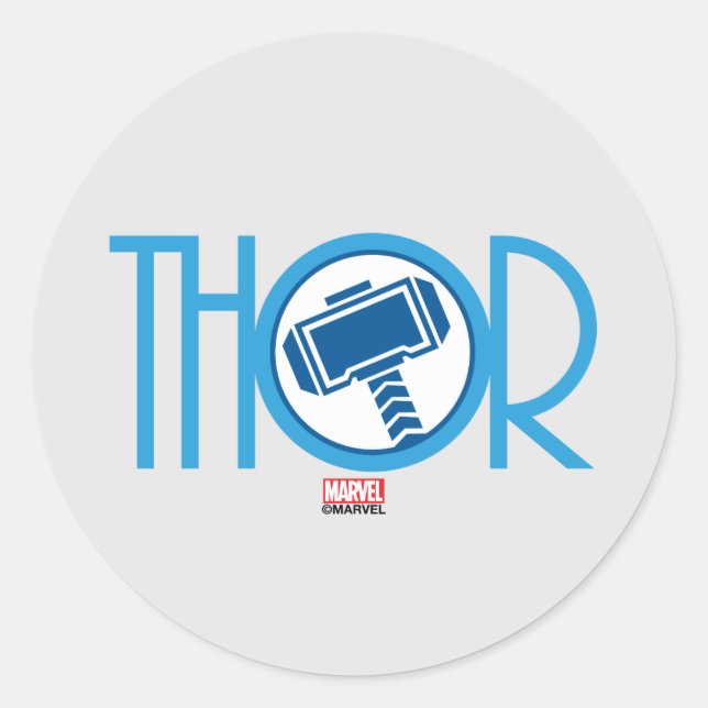 Thor Art Deco Name Classic Round Sticker (Front)