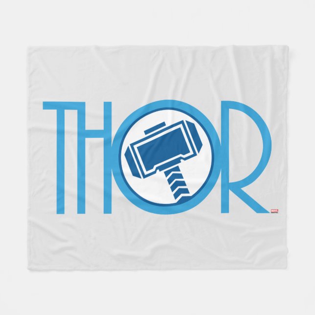 Thor Art Deco Name Fleece Blanket (Front (Horizontal))