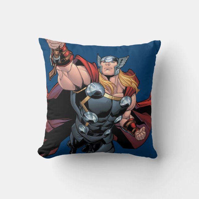 Thor Assemble Throw Pillow (Front)