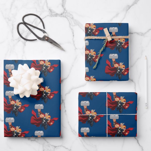 Thor Assemble Wrapping Paper Sheets (Front)